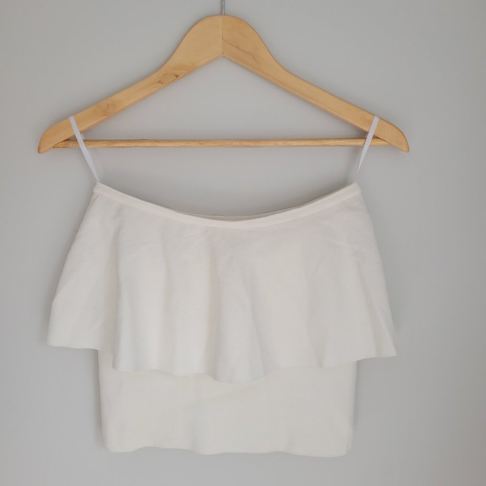 Milly Flowy Cropped Strapless Top